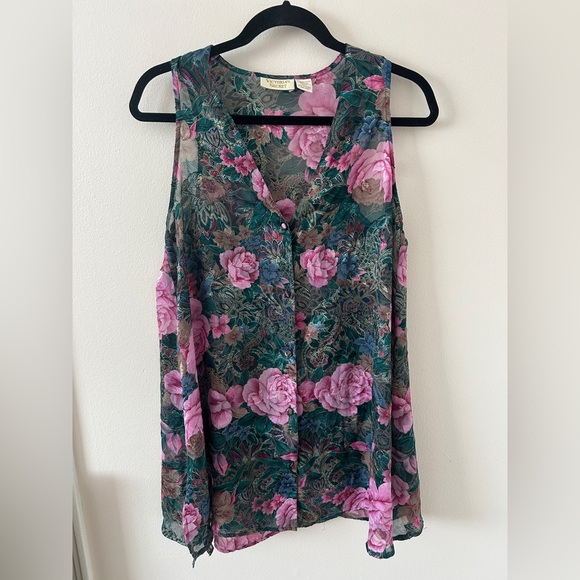 Victoria’s Secret Gold Label Vintage Floral Lingerie Sleeveless Top M/L - Picture 1 of 6